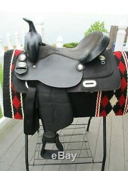 Leather and Synthetic Krypton 18 Inch Western Saddle Black or Brown