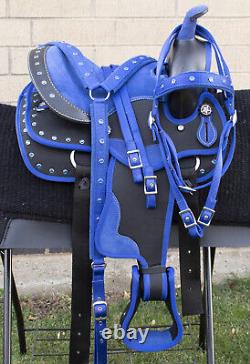 10 Cowboy Western Trail Used Synthetic Youth Mini Pony Kids Saddle Tack
