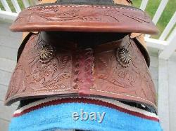 10'' DOUBLE T SEMI Q H BARS child youth Pony leather western trail saddle