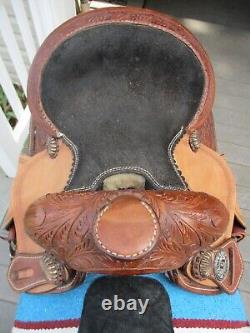 10'' DOUBLE T SEMI Q H BARS child youth Pony leather western trail saddle