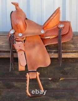 10 Used Western Cowboy High Back Kids Children Tan Leather Mini Pony Saddle