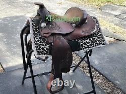 11 Silver Royal Leather Kids Western Show Trail Saddle withSilver
