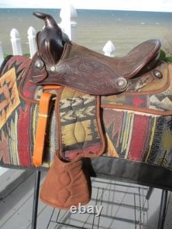 12'' 224 big horn Western Trail pony saddle PONY BARS with tapaderos & stirrups