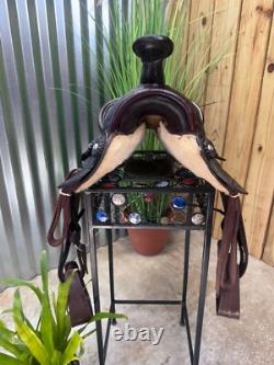 12 AMERICAN SADDLERY Dark Oil Kids Western PONY Saddle #50