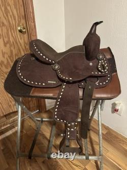 12 Children's Western Saddle, Brown, Traditional, Pony