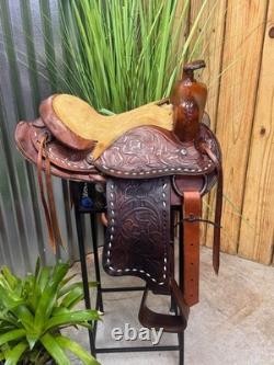 12 Kids Tooled Leather Western Pony Saddle