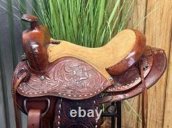12 Kids Tooled Leather Western Pony Saddle
