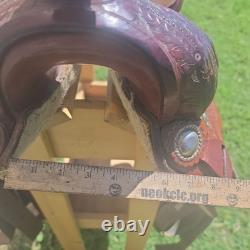 12 PONY WESTERN SADDLE FLORAL TOOLED 5-1/2 Gullet