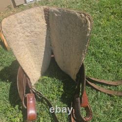 12 PONY WESTERN SADDLE FLORAL TOOLED 5-1/2 Gullet