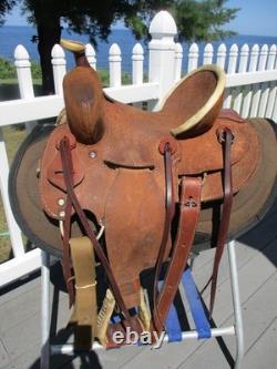 12'' SQ H BARS SANTA FE Saddlery leather western Barrel /trail saddle SQH BARS