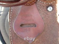 12'' SQ H BARS SANTA FE Saddlery leather western Barrel /trail saddle SQH BARS