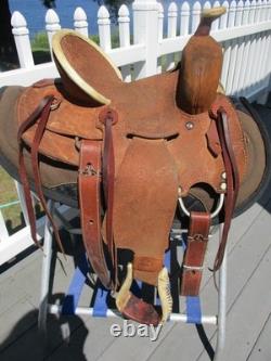 12'' SQ H BARS SANTA FE Saddlery leather western Barrel /trail saddle SQH BARS