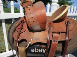 12'' SQ H BARS SANTA FE Saddlery leather western Barrel /trail saddle SQH BARS