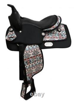 12 Synthetic horse saddle with Navajo print