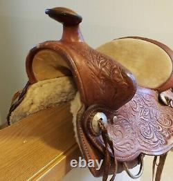 12 Vintage Western Tooled Leather Pony Saddle Billy Cook Cinch Kids Youth