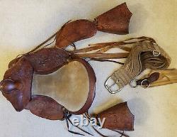 12 Vintage Western Tooled Leather Pony Saddle Billy Cook Cinch Kids Youth