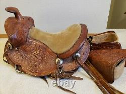 12 Vintage Western Tooled Leather Pony Saddle Billy Cook Cinch Kids Youth