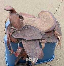 12'' Youth Kids Pony Brown Leather Western Trail Saddle Horse Pony