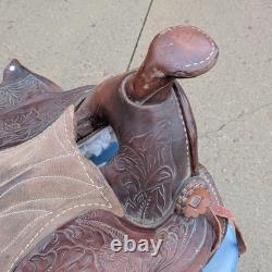 12'' Youth Kids Pony Brown Leather Western Trail Saddle Horse Pony