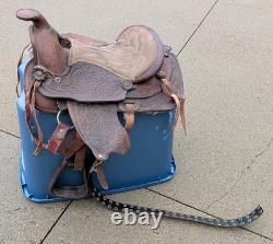 12'' Youth Kids Pony Brown Leather Western Trail Saddle Horse Pony