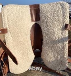 12 tan leather youth / pony western saddle withmaize suede seat US made