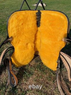 12 youth Western barrel saddle rough out leather withblack buckstitching