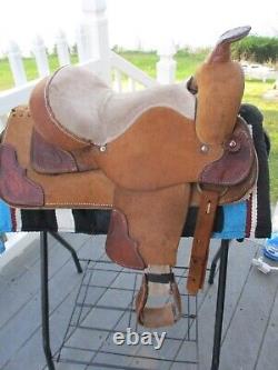 12'' youth kids Pony Brown leather western trail saddle pony BARS