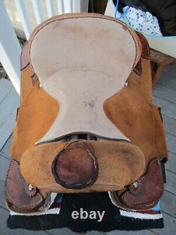 12'' youth kids Pony Brown leather western trail saddle pony BARS