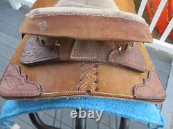 12'' youth kids Pony Brown leather western trail saddle pony BARS