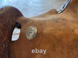 12inch Double T Saddlery Youth Western Saddle Tooled Leather