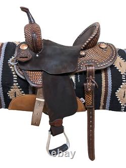 13.5 Used Double J Western Pozzi Pro Barrel Racer Saddle 678-5080