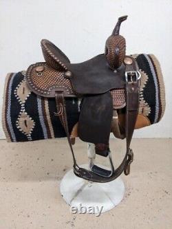 13.5 Used Double J Western Pozzi Pro Barrel Racer Saddle 678-5080