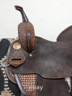 13.5 Used Double J Western Pozzi Pro Barrel Racer Saddle 678-5080