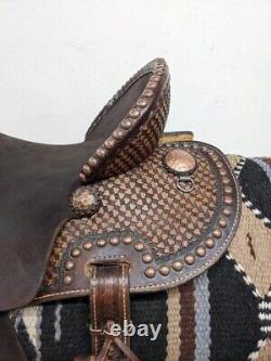 13.5 Used Double J Western Pozzi Pro Barrel Racer Saddle 678-5080