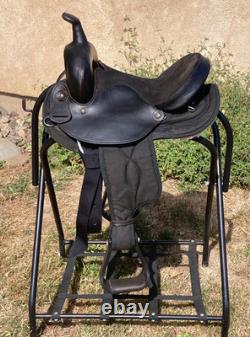 13 Bighorn 113 Synthetic Cordura and Leather Western Round Skirt Barrel Saddle