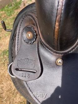 13 Bighorn 113 Synthetic Cordura and Leather Western Round Skirt Barrel Saddle