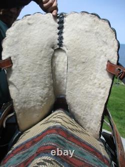 13'' Brown Premium leather western barrel trail saddle SQH BARS w bling conchos