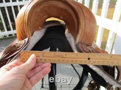 13'' CHILDRENS YOUTH Brown leather western trail saddle SQH BARS