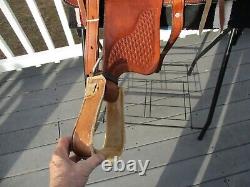 13'' CHILDRENS YOUTH Brown leather western trail saddle SQH BARS