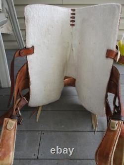 13'' CHILDRENS YOUTH Brown leather western trail saddle SQH BARS