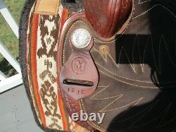 13'' Circle M #1312 Brown basket weave western barrel saddle QH BARS