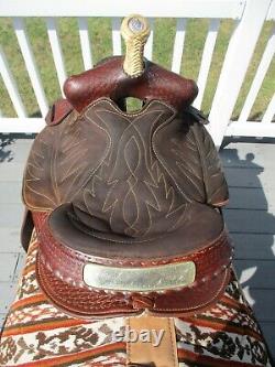 13'' Circle M #1312 Brown basket weave western barrel saddle QH BARS