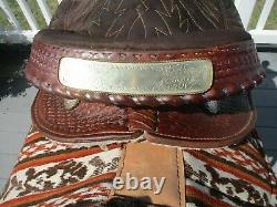 13'' Circle M #1312 Brown basket weave western barrel saddle QH BARS