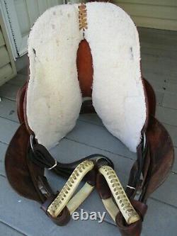 13'' Circle M #1312 Brown basket weave western barrel saddle QH BARS