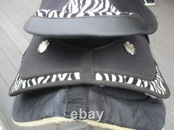 13'' Double T QH BARS YOUTH Western Light Weight Synthetic Zebra stripe Saddle