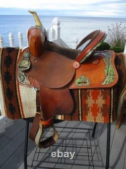13'' FQH BARS #73 Circle A American Saddlery leather western Camo Barrel saddle