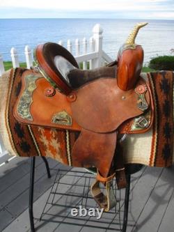 13'' FQH BARS #73 Circle A American Saddlery leather western Camo Barrel saddle