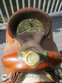 13'' FQH BARS #73 Circle A American Saddlery leather western Camo Barrel saddle
