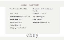 13'' High Horse Circle Y Park & Trail Sqh Bars Western Saddle Leather & Cordura