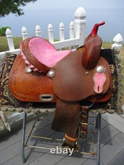 13'' QH BARS Billy cook Pink Western Barrel saddle Greenville Texas